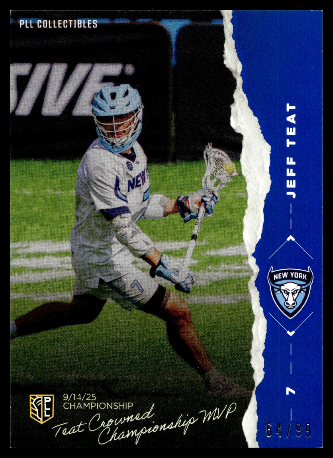 Jeff Teat 2026 PLL Fieldside II New York Atlas Blue 64/99 #TM-14