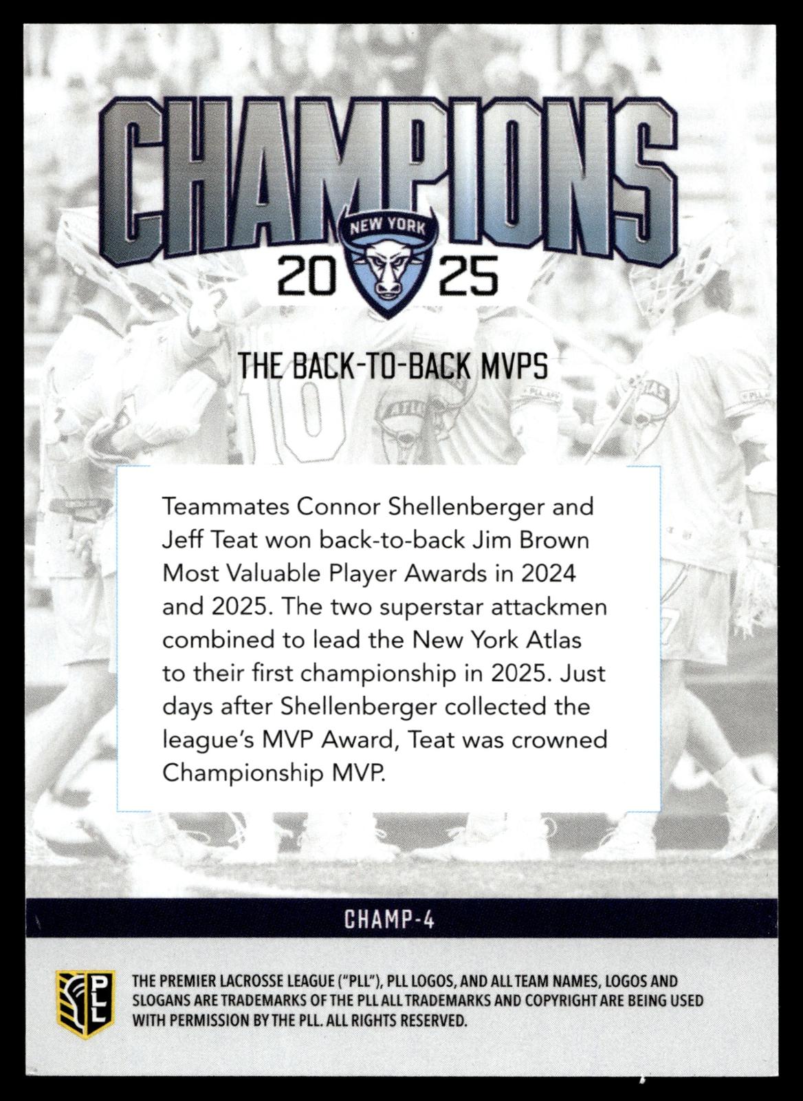 MVPs 2026 PLL Fieldside II New York Atlas Blue 73/99 #CHAMP-4