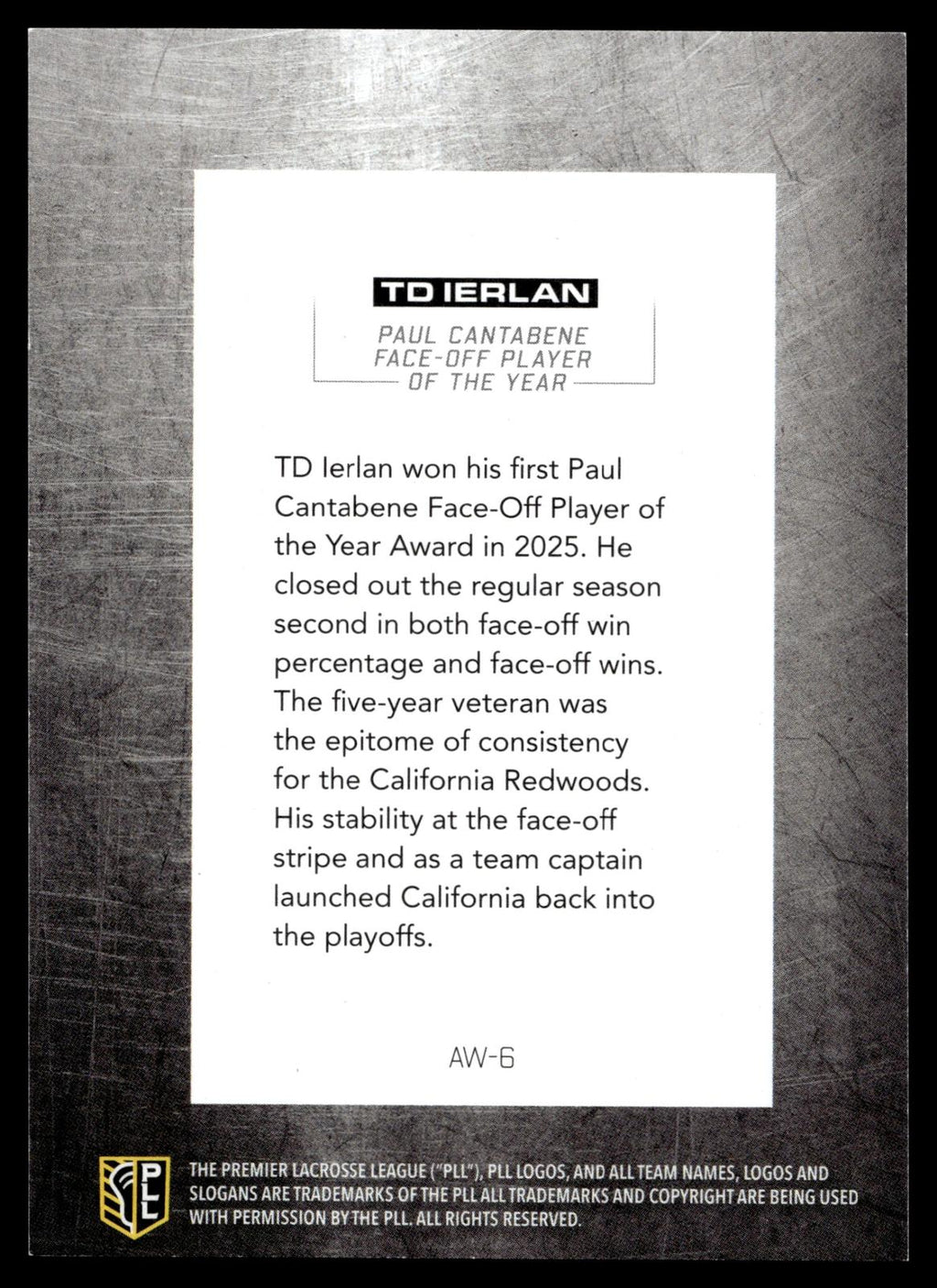 TD Ierlan 2026 PLL Fieldside II California Redwoods Blue 89/99 #AW-6