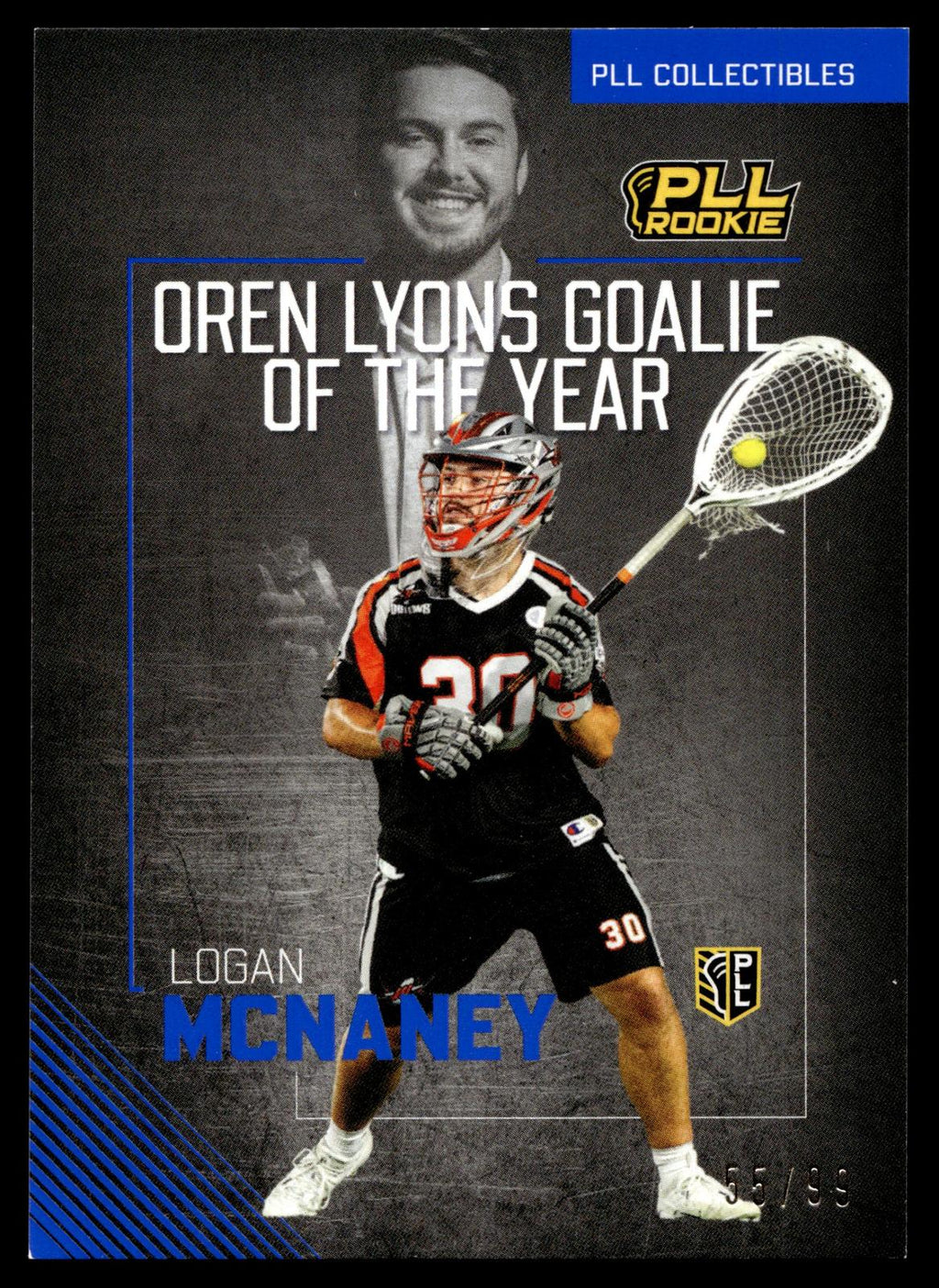 Logan McNaney 2026 PLL Fieldside II Denver Outlaws Blue 55/99 #AW-5