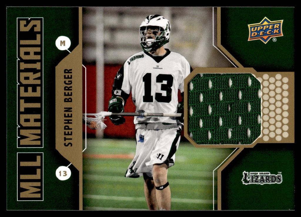 Stephen Berger 2011 Upper Deck MLL Materials Long Island Lizards #M-SB