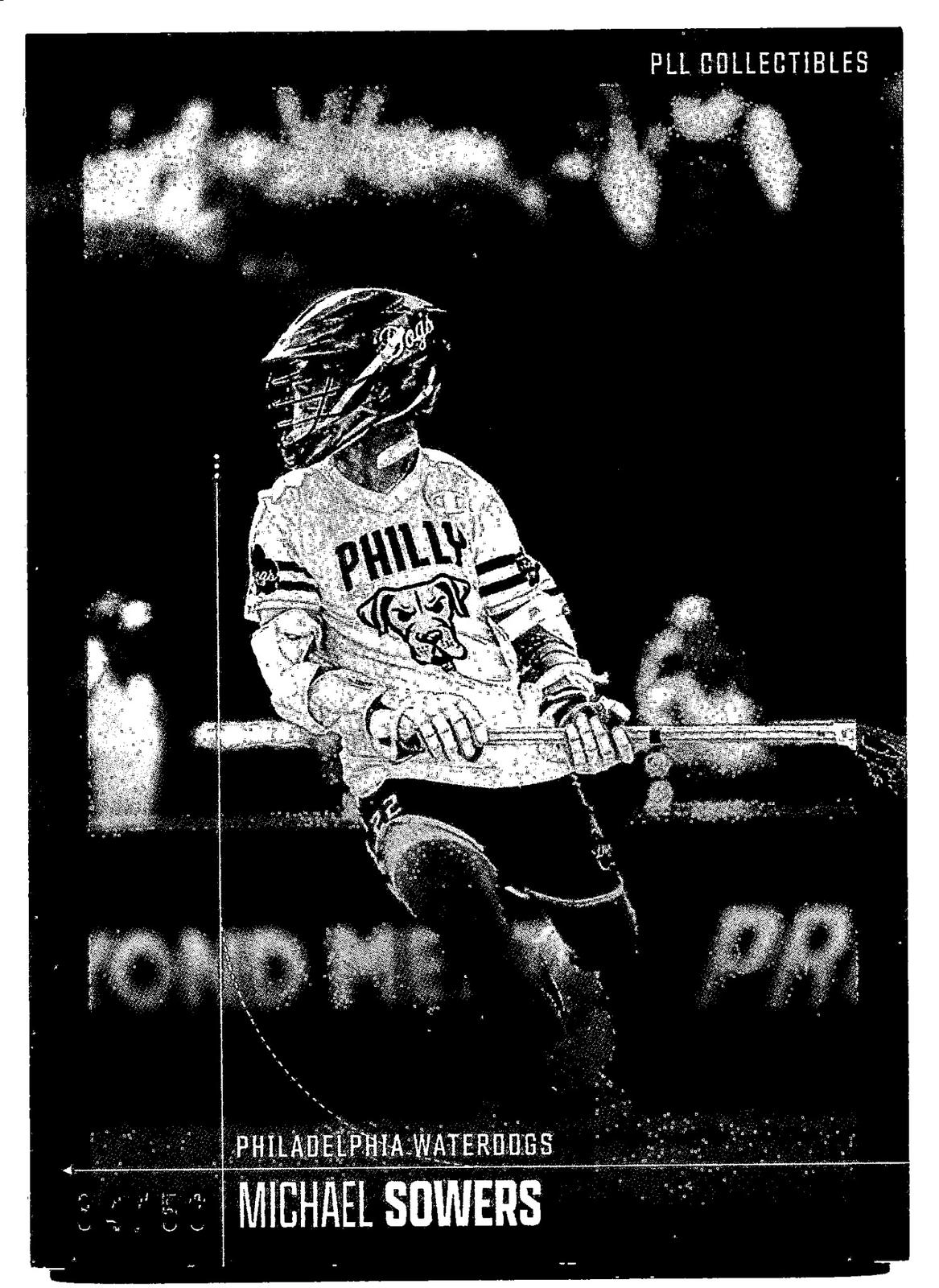 Michael Sowers 2026 PLL Fieldside II Philadelphia Water Dogs B & W 34/50 #41