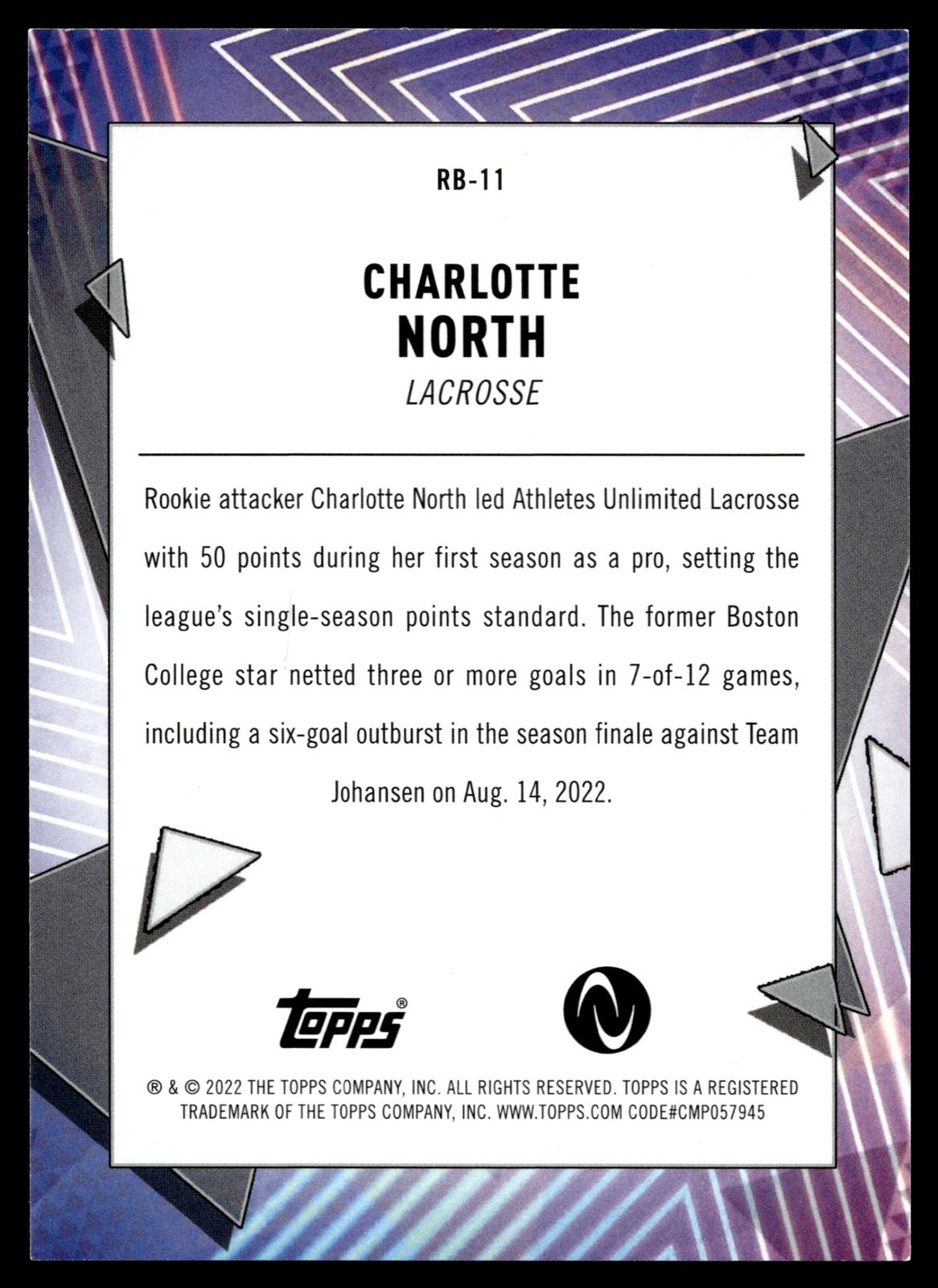Charlotte North 2022 Topps Athletes Unlimited Record Breakers #RB-11
