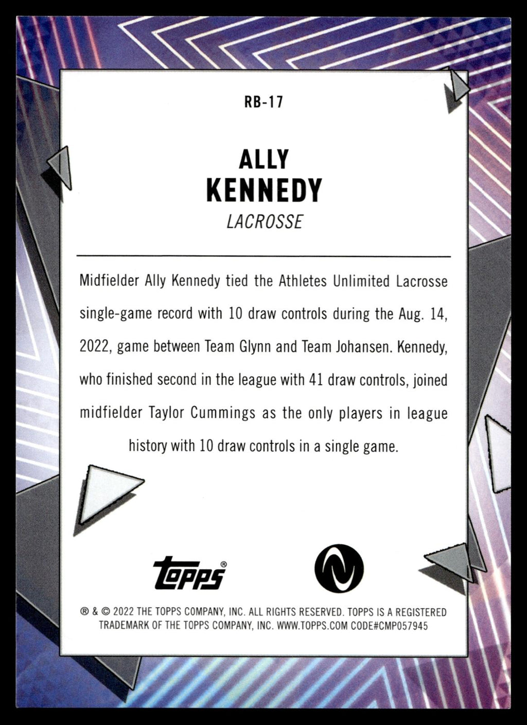 Ally Kennedy 2022 Topps Athletes Unlimited Record Breakers #RB-17