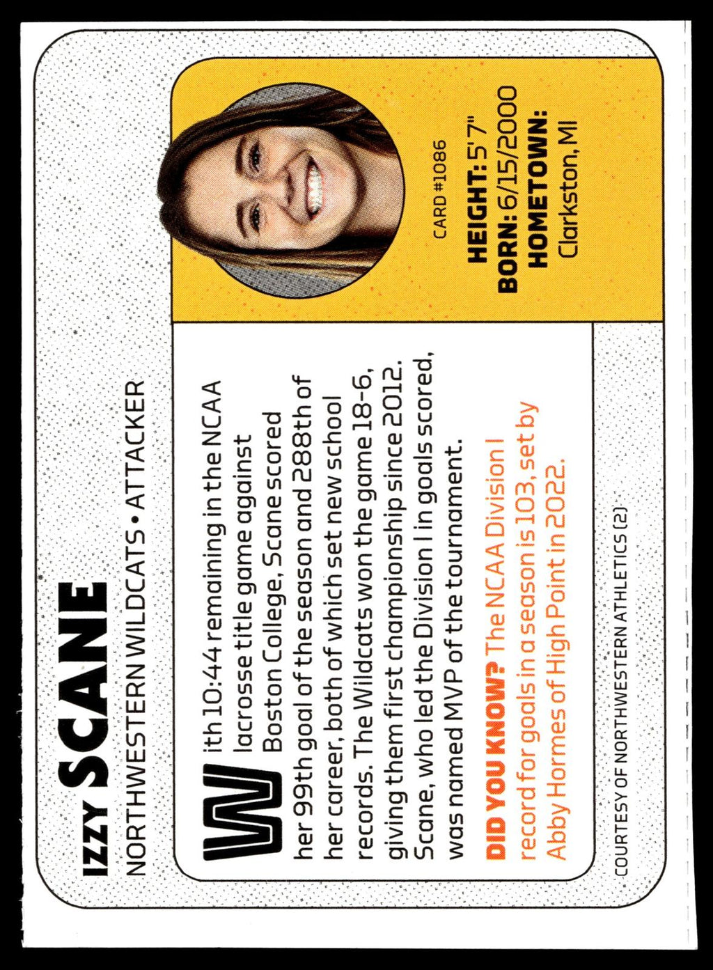 Izzy Scane 2023 Sports Illustrated for Kids Northwestern Wildcats #1086