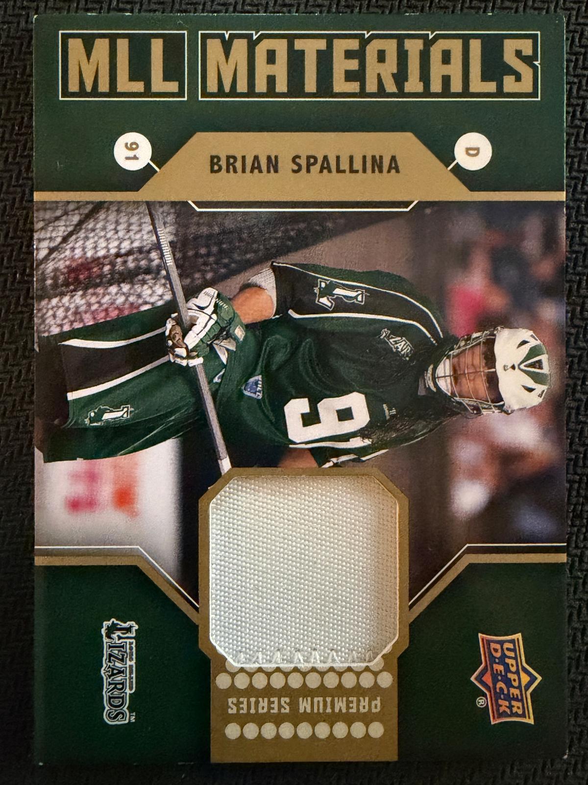 Brian Spallina 2011 Upper Deck MLL Materials Long Island Lizards Premium #M-BS