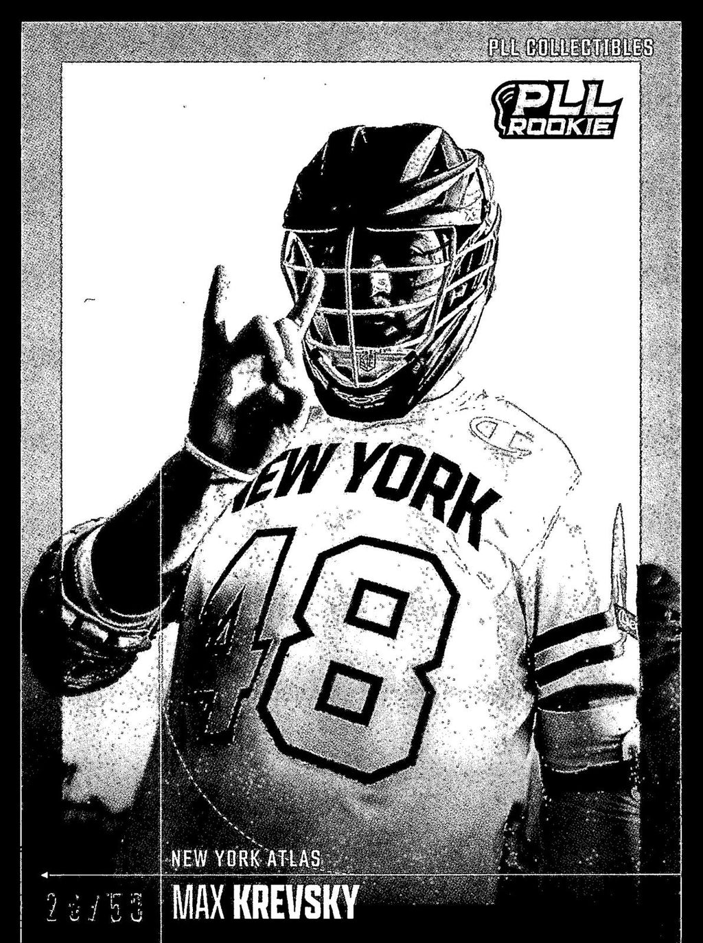 Max Krevsky 2026 PLL Fieldside II New York Atlas B & W 26/50 #95