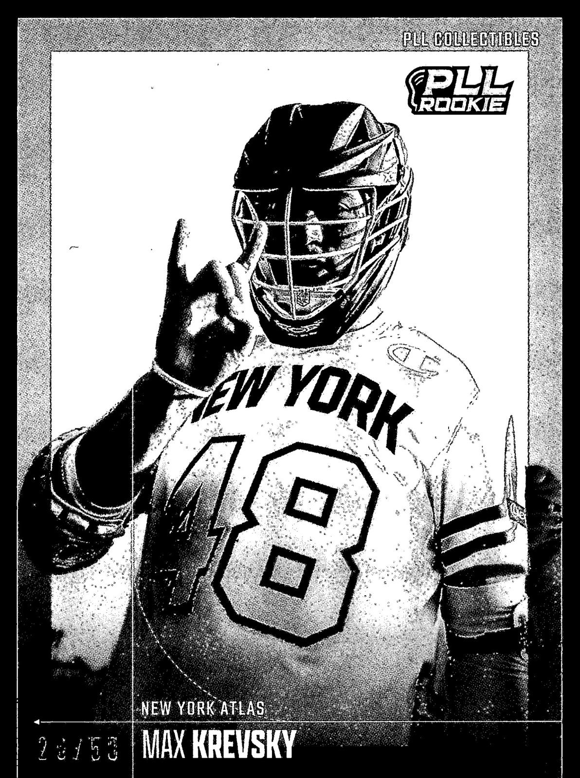 Max Krevsky 2026 PLL Fieldside II New York Atlas B & W 26/50 #95