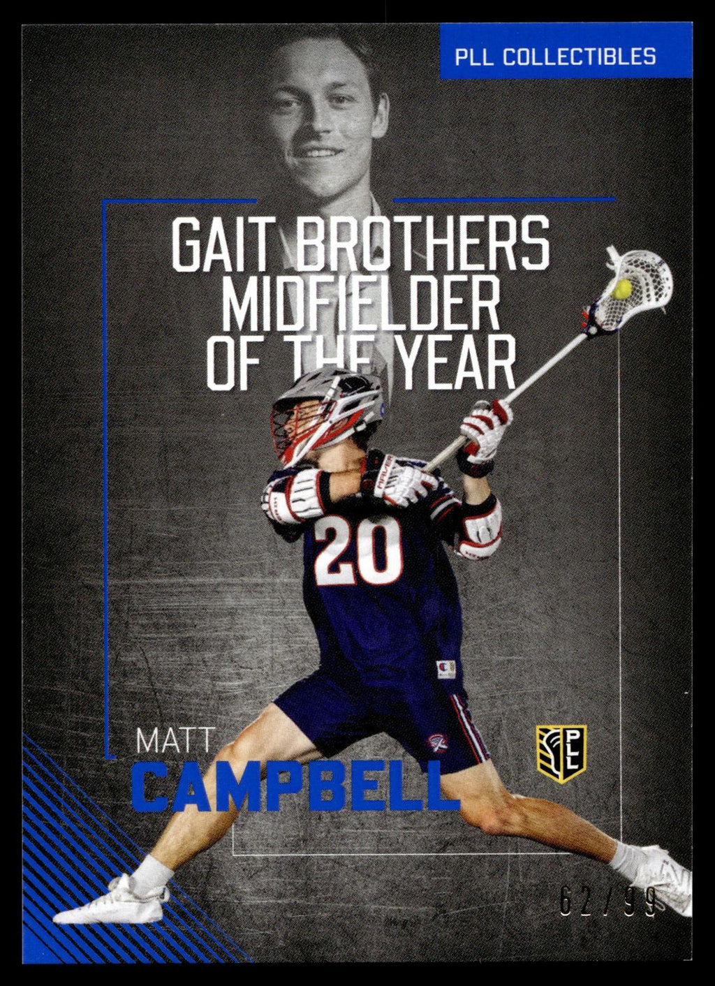 Matt Campbell 2026 PLL Fieldside II Boston Cannons Blue 82/99 #AW-3