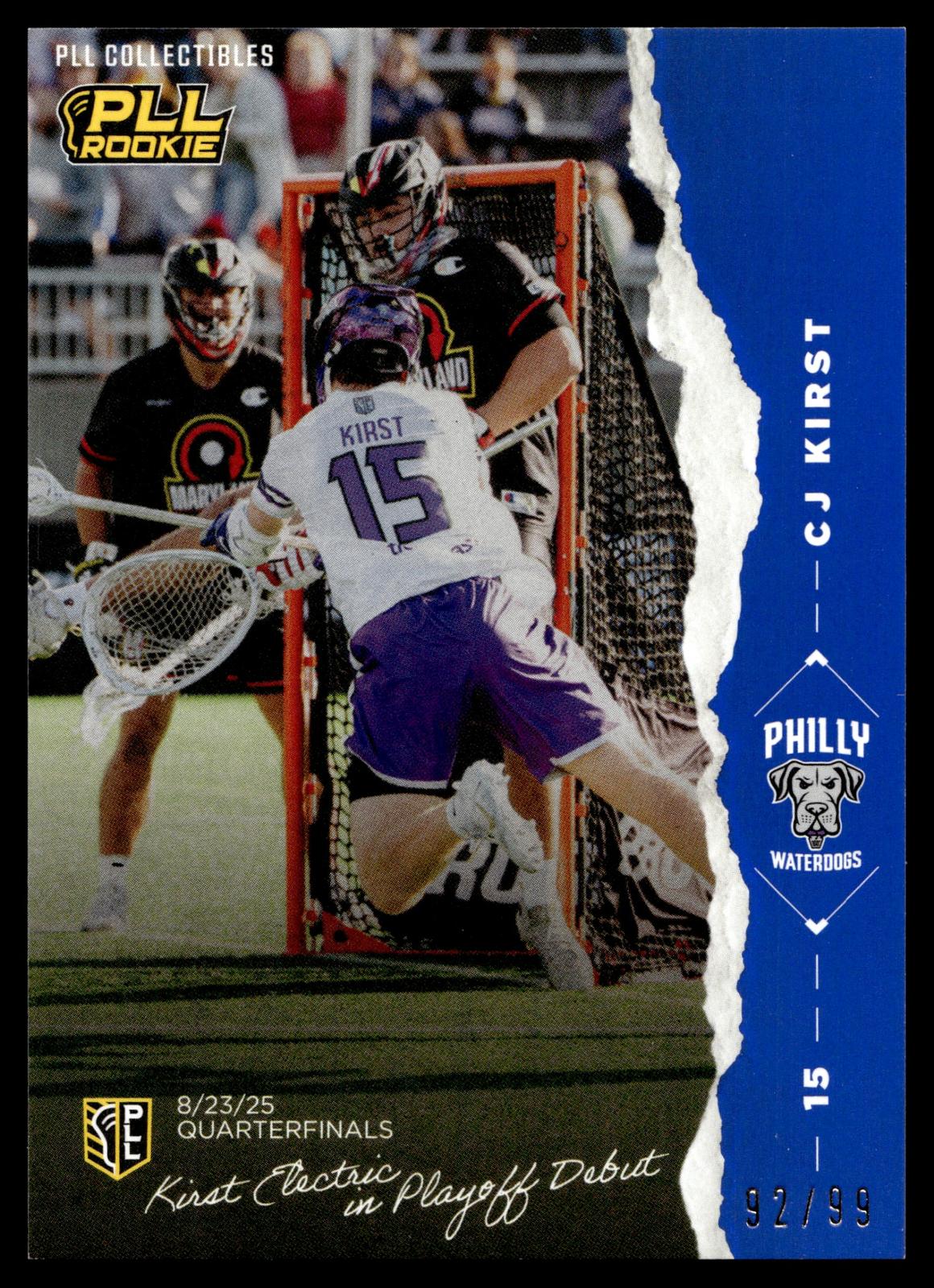 CJ Kirst 2026 PLL Fieldside II Philadelphia Water Dogs  The Moment 32/99 #TM-12