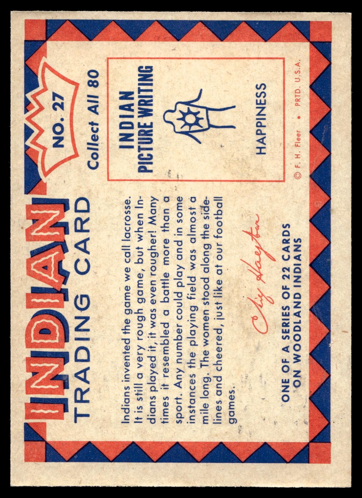1959 Indians Playing Lacrosse Fleer Plains Indians (R730-2) #27