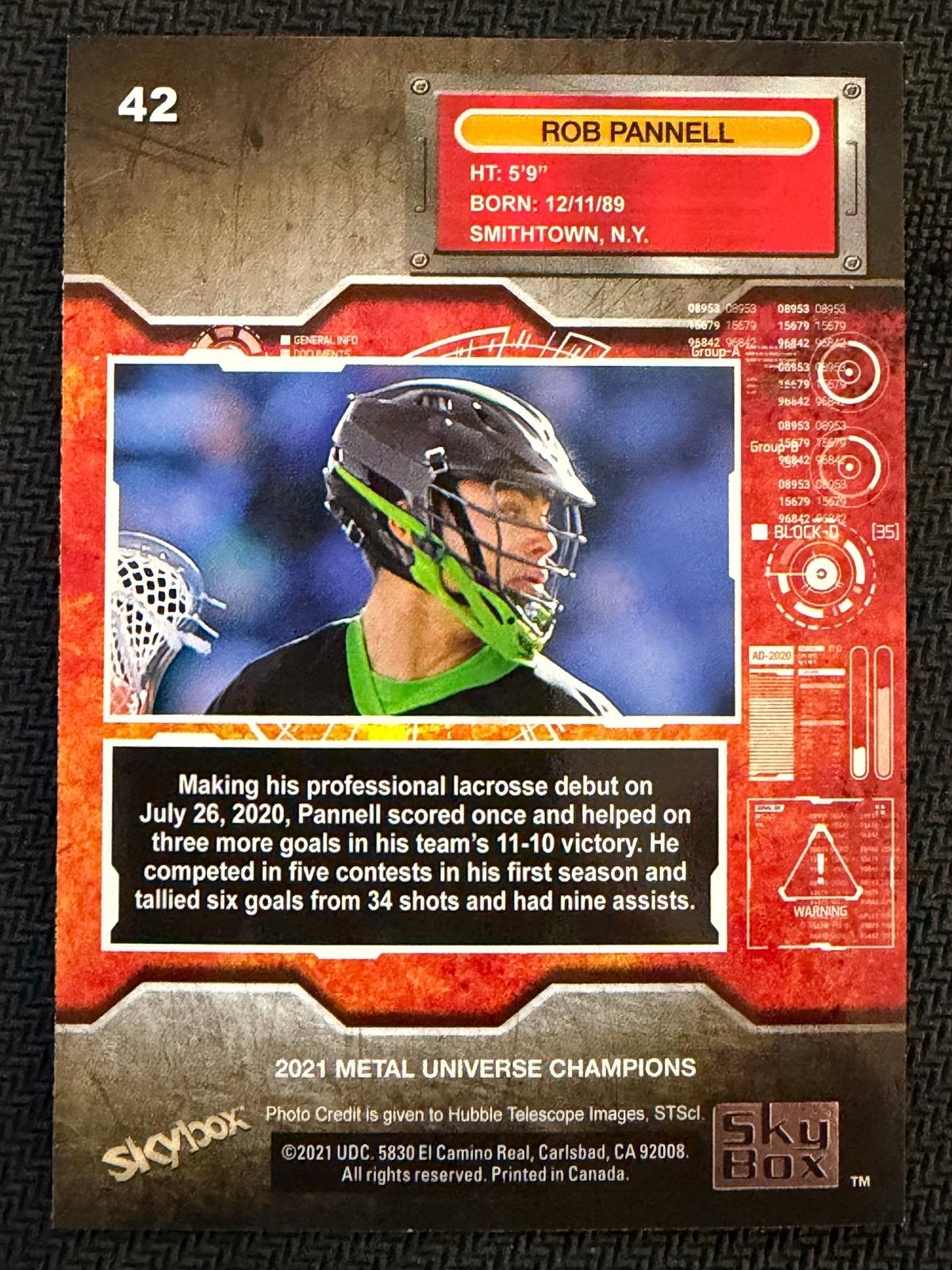 Rob Pannell 2021 SkyBox Metal Universe Champions Base Card #42