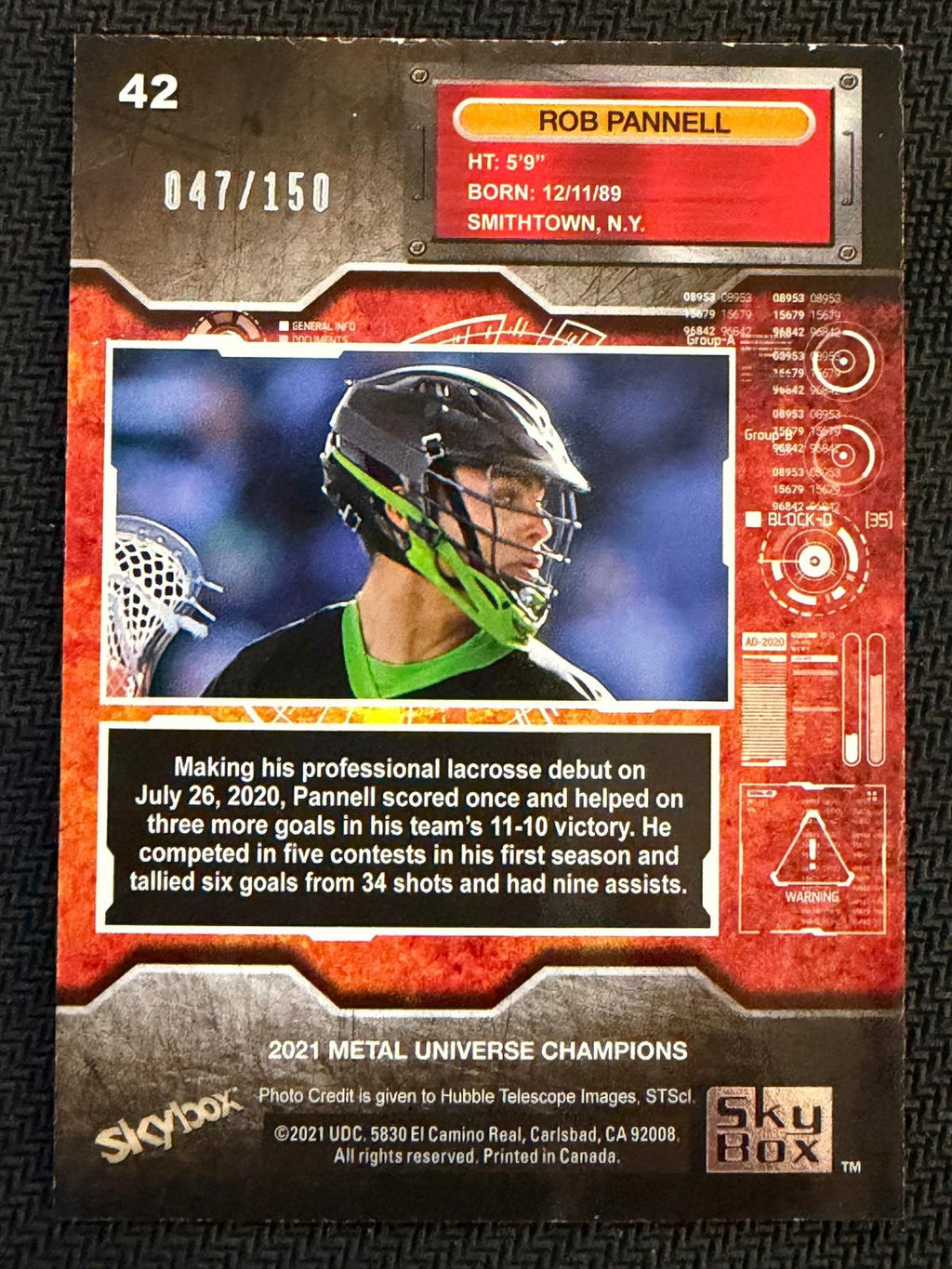 Rob Pannell 2021 SkyBox Metal Universe Precious Metal Gems Red 047/150 #42