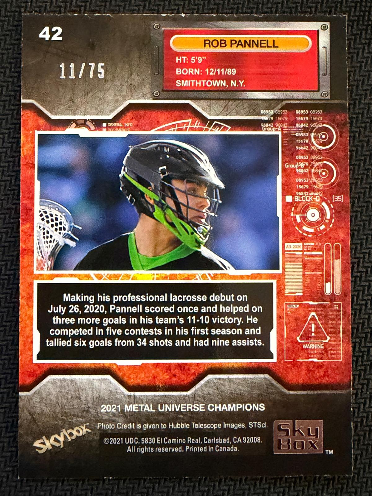 Rob Pannell 2021 SkyBox Metal Universe Precious Metal Gems Pink 11/75 #42