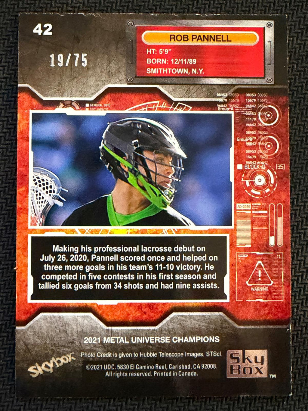 Rob Pannell 2021 SkyBox Metal Universe Precious Metal Gems Pink 19/75 #42