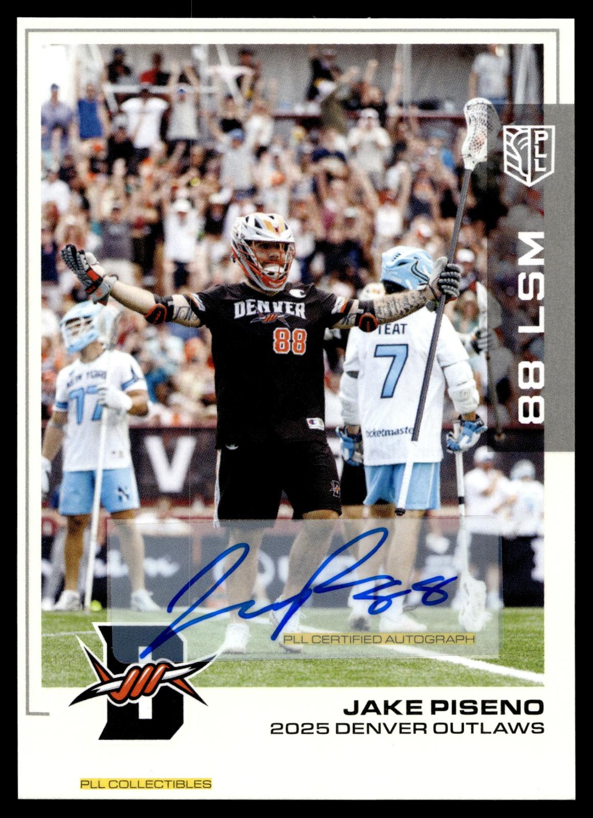 Jake Piseno 2025 PLL Flagship Denver Outlaws Base Auto #2