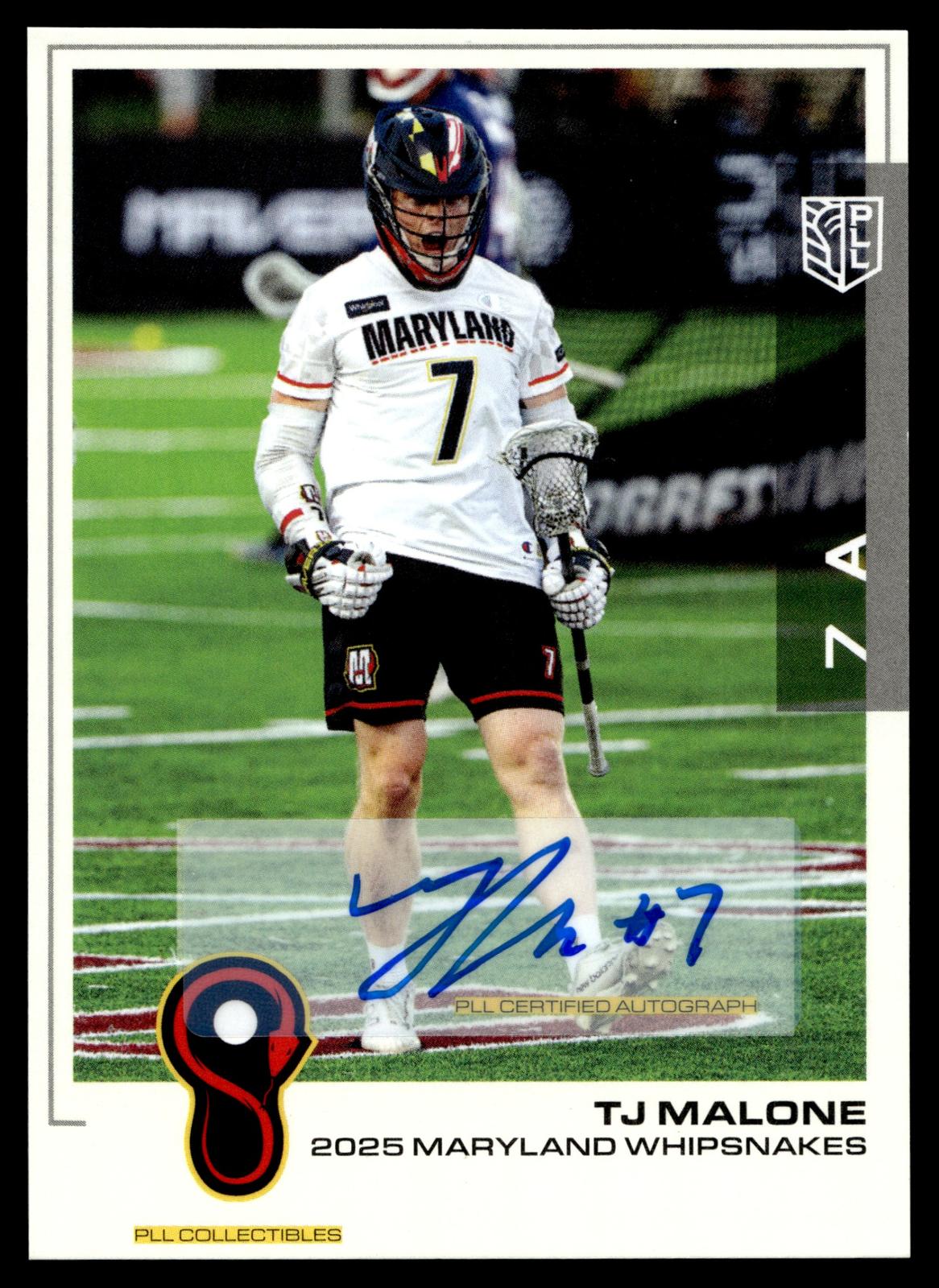 Tj Malone 2025 PLL Flagship Maryland Whipsnakes Base Auto #38