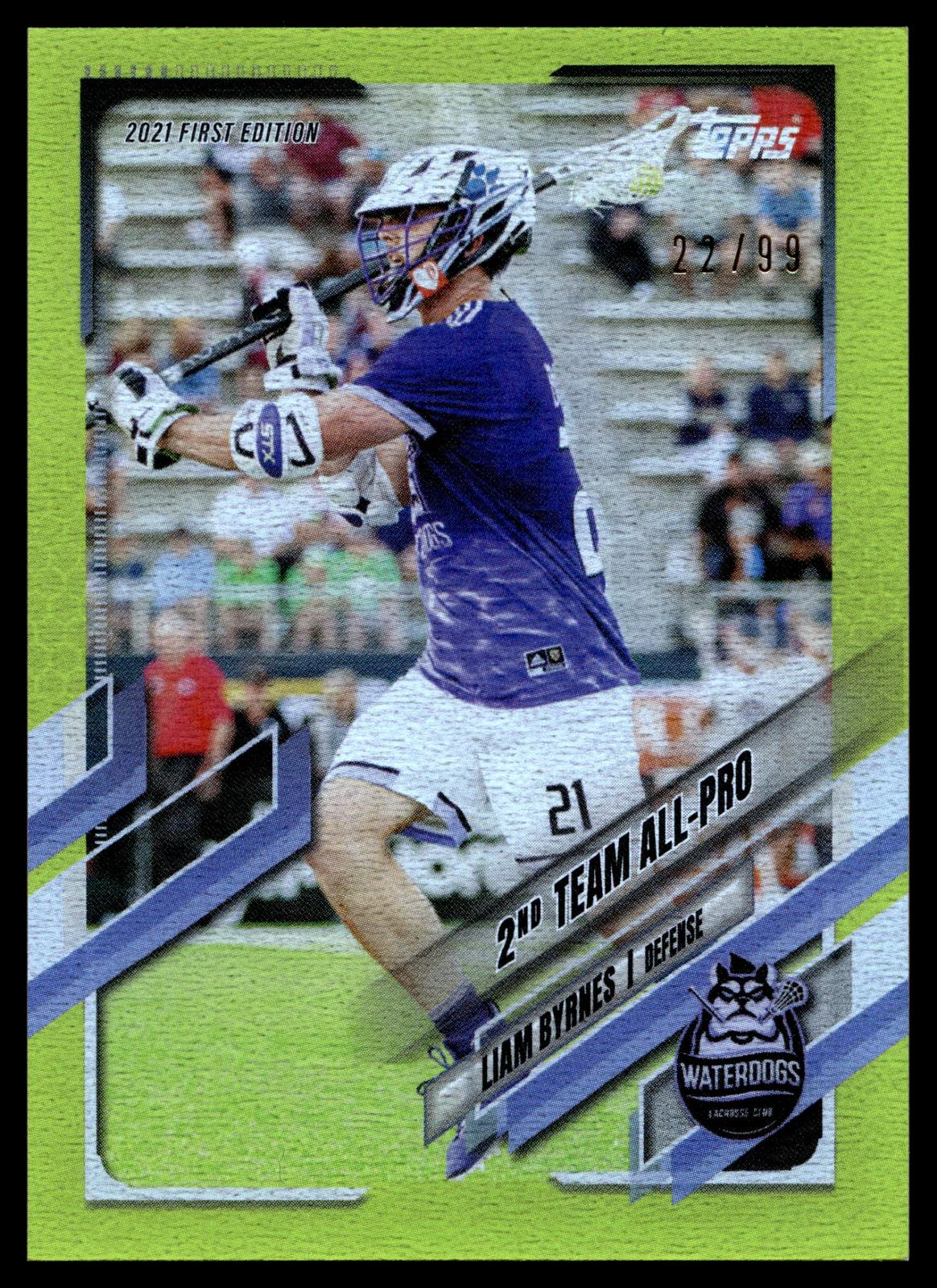 Liam Byrnes 2021 PLL First Edition Waterdogs Yellow 22/99 #49