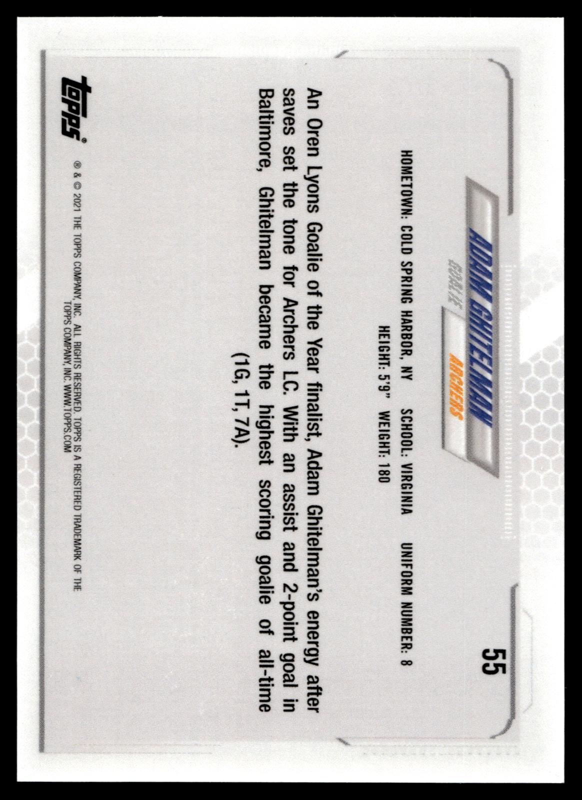 Adam Ghitelman 2021 PLL First Edition Archers Yellow 54/99 #55