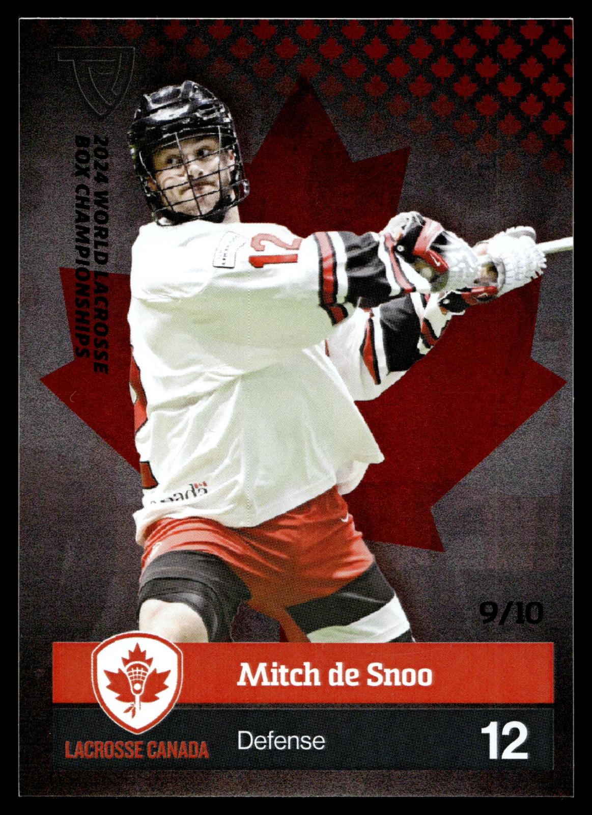 Mitch de Snoo 2024 TFL WBLC Team Canada Silver 9/10