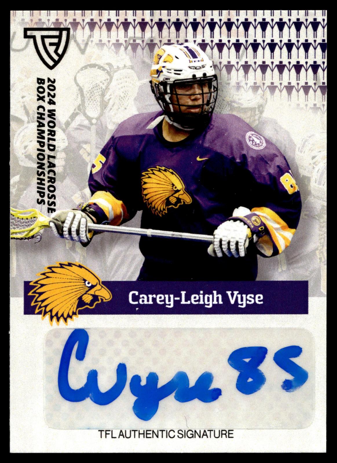 Carey-Leigh Vyse 2024 TFL WBLC Team Haudenosuanee Base Auto
