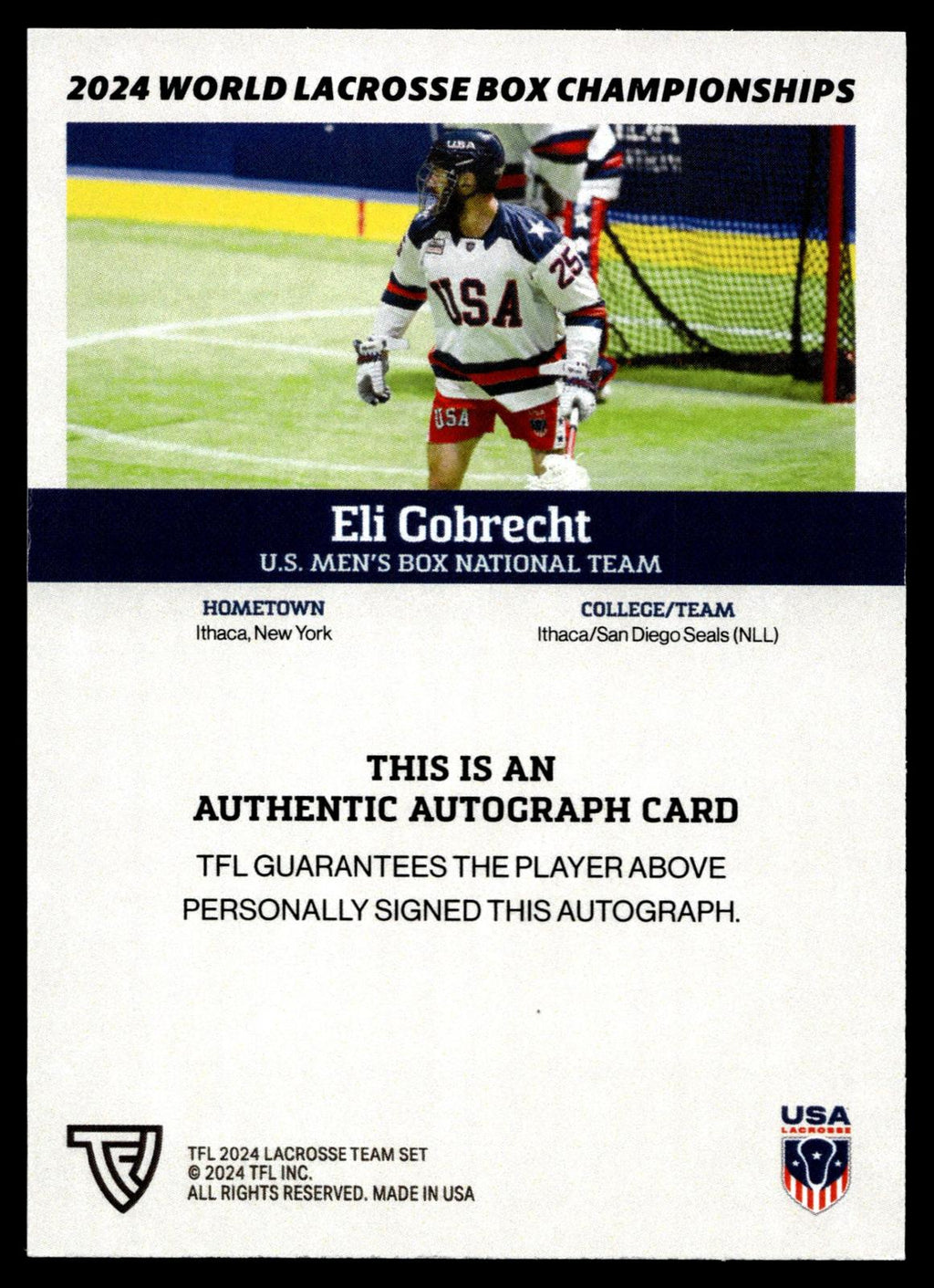 Eli Gobrecht 2024 TFL WBLC Team USA Base Auto