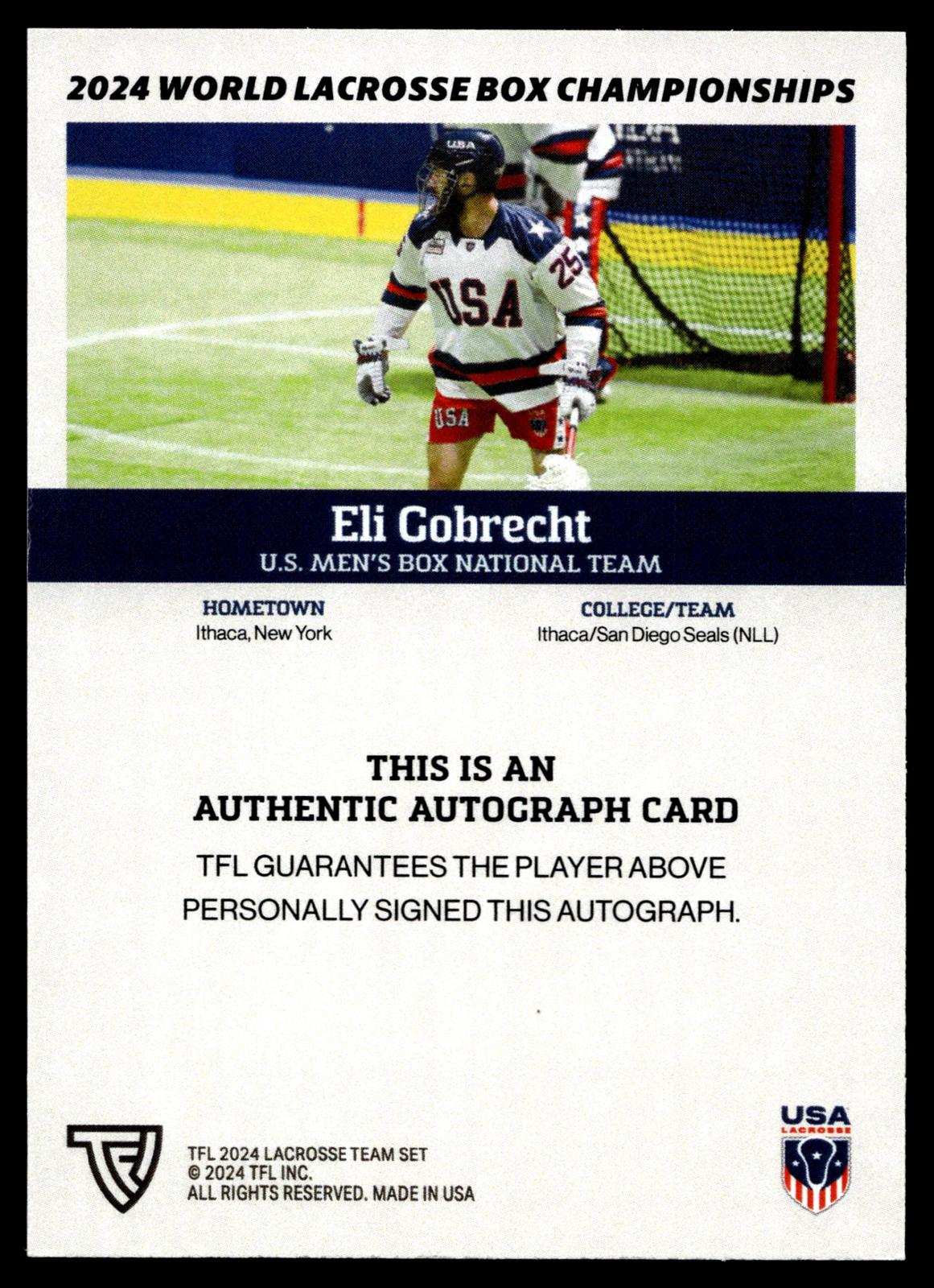 Eli Gobrecht 2024 TFL WBLC Team USA Base Auto