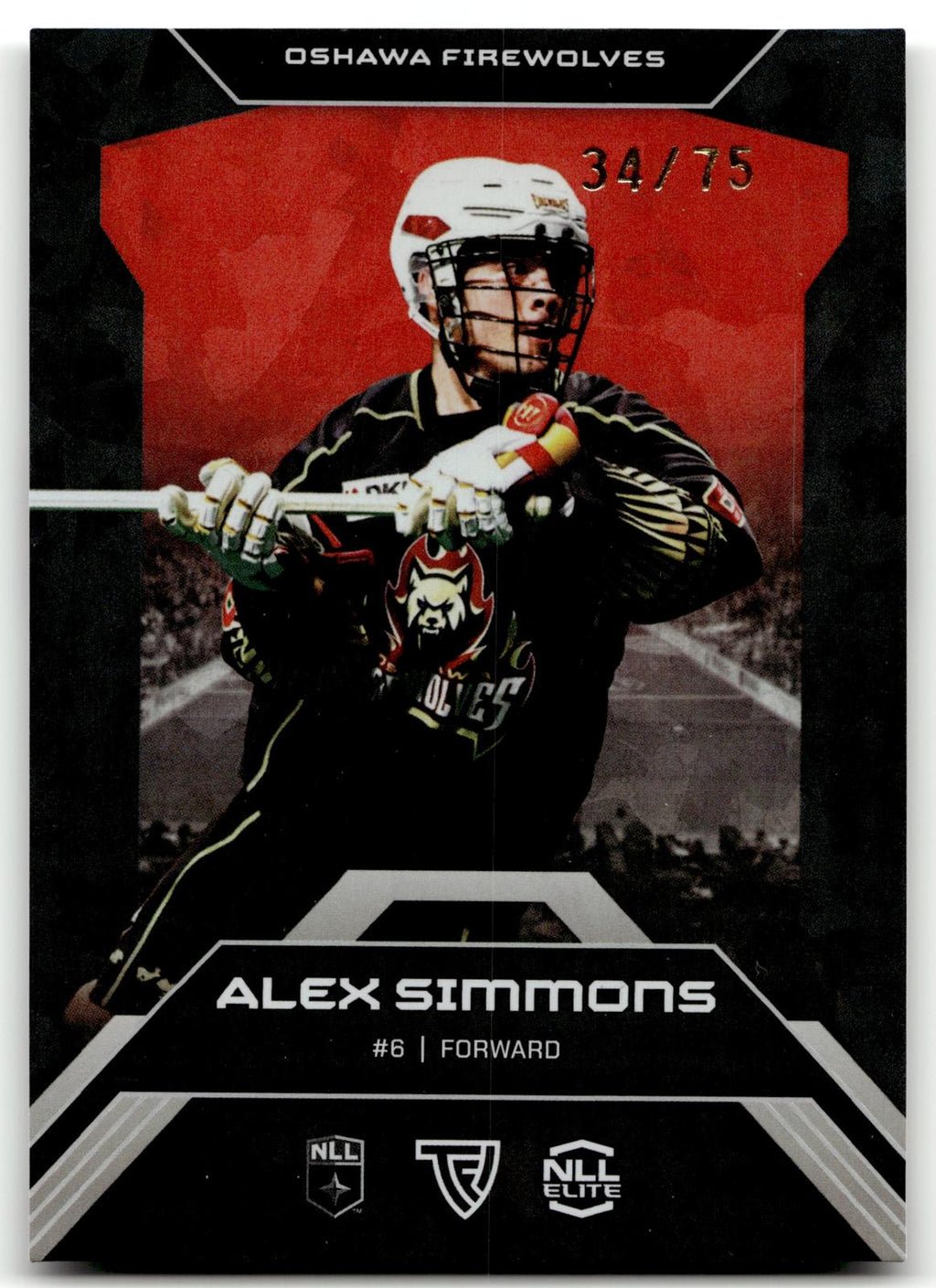 Alex Simmons 2026 TFL NLL Elite Oshawa Firewolves Home Floor 34/75 #E7