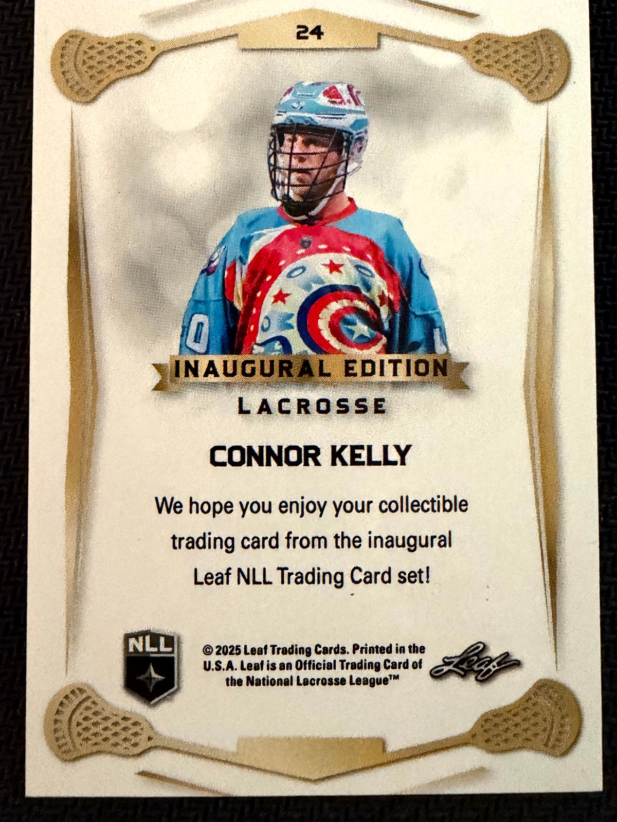 Connor Kelly 2025 Leaf NLL Inaugural Colorado Mammoth Rose Gold 45/50 #24