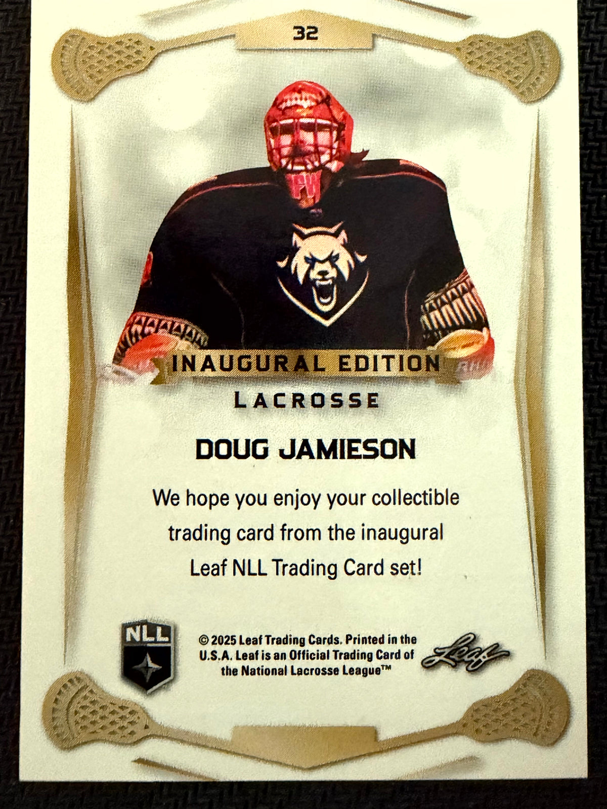 Doug Jamieson 2025 Leaf NLL Inaugural Albany Firewolves Rose Gold 11/50 #32