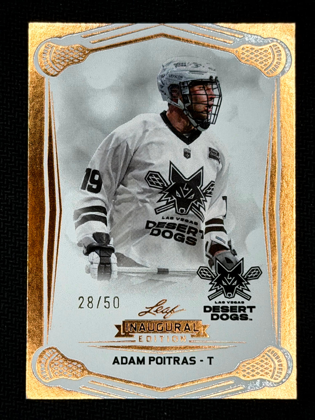 Adam Poitras 2025 Leaf NLL Inaugural Las Vegas Desert Dogs Rose Gold 28/50 #2