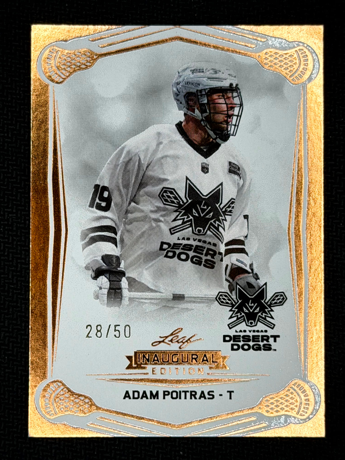 Adam Poitras 2025 Leaf NLL Inaugural Las Vegas Desert Dogs Rose Gold 28/50 #2