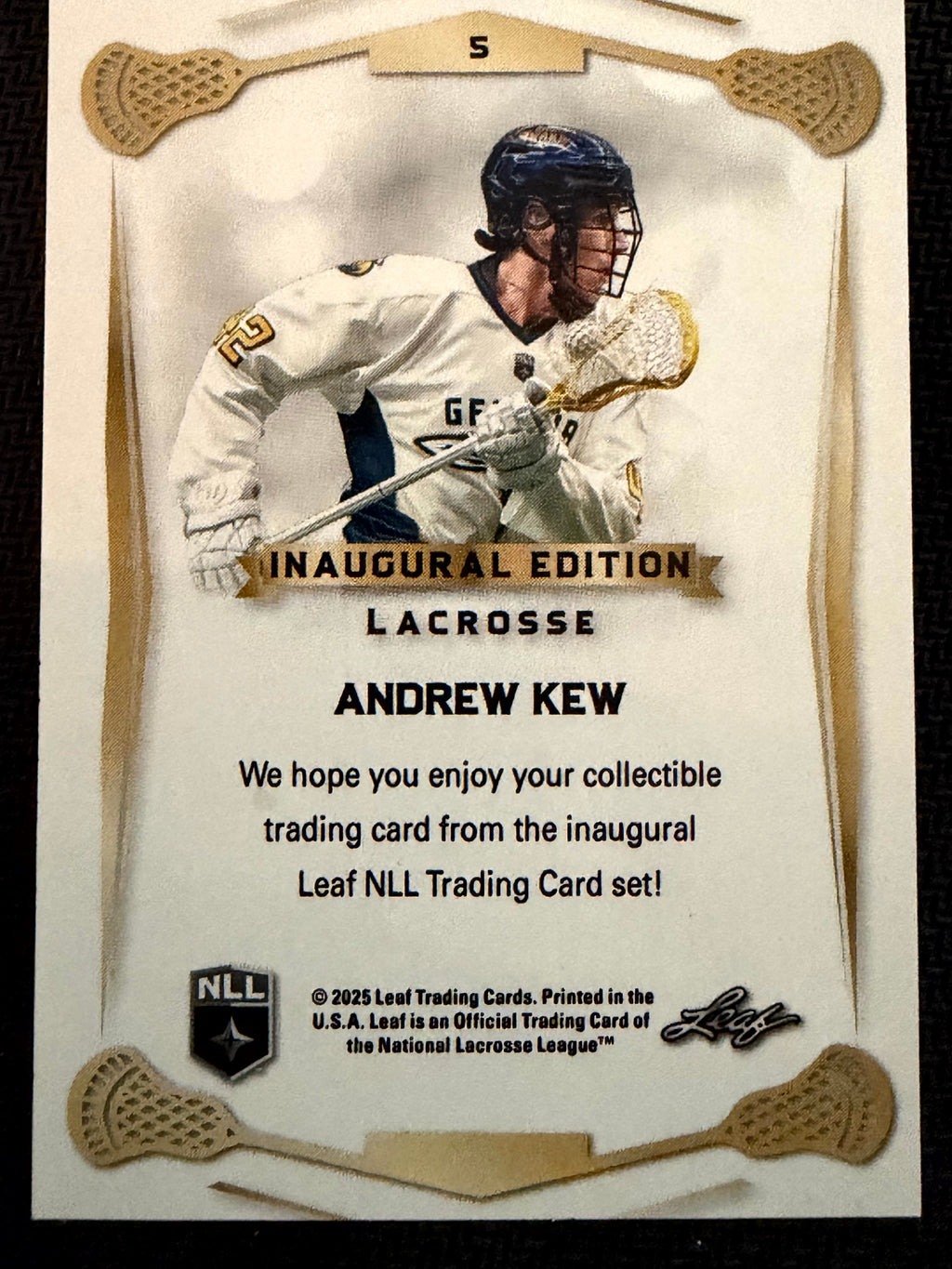 Andrew Kew 2025 Leaf NLL Inaugural Georgia Swarm Rose Gold 16/50 #5