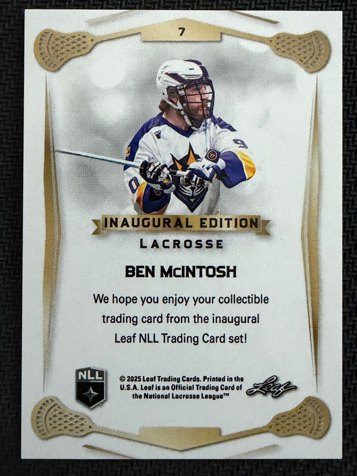 Ben McIntosh 2025 Leaf NLL Inaugural San Diego Seals Rose Gold 47/50 #7
