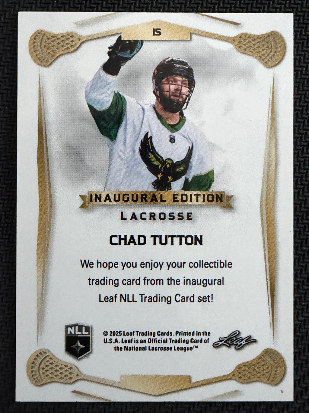 Chad Tutton 2025 Leaf NLL Inaugural Rochester Nighthawks Rose Gold 44/50 #15
