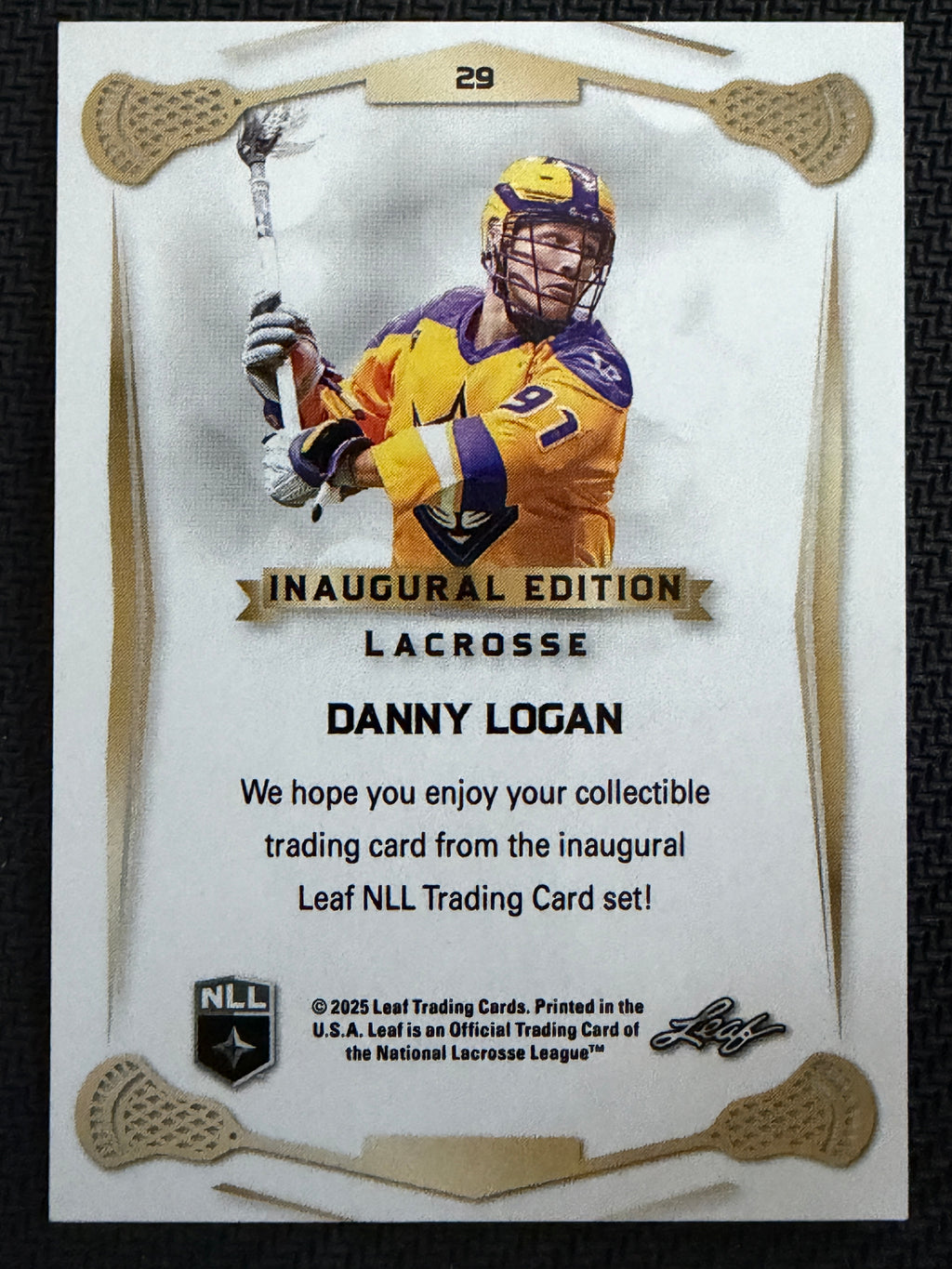 Danny Logan 2025 Leaf NLL Inaugural San Diego Seals Rose Gold 37/50 #29