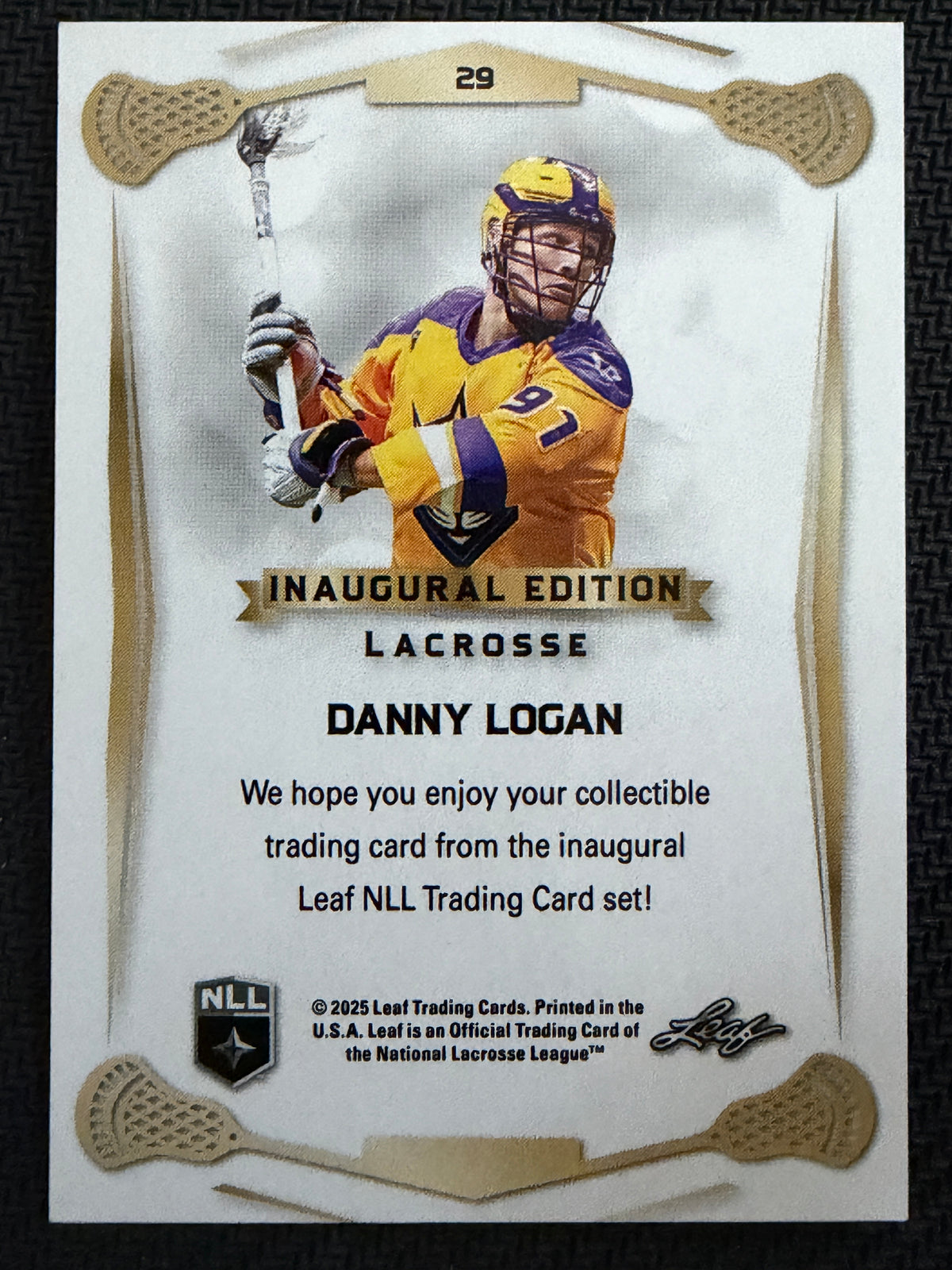 Danny Logan 2025 Leaf NLL Inaugural San Diego Seals Rose Gold 37/50 #29